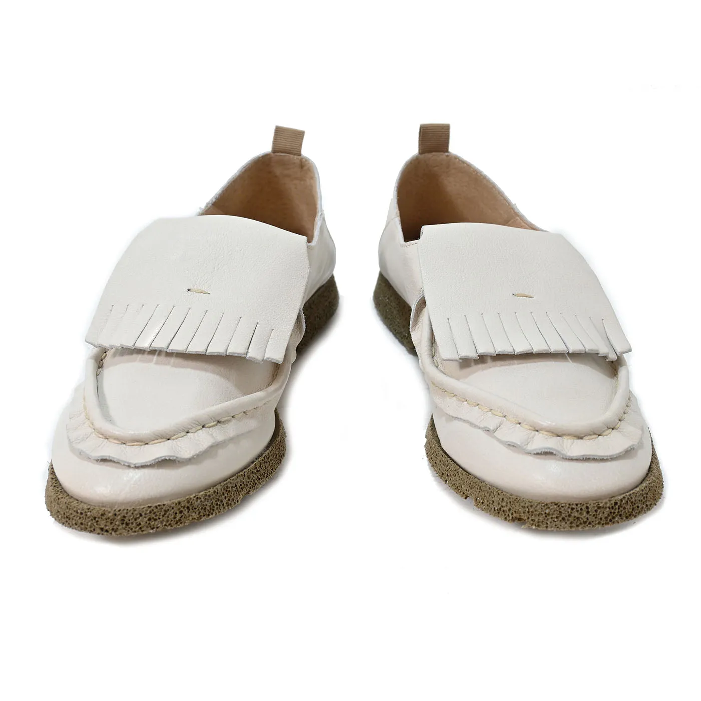 BELLE 02 - moccasin leather white