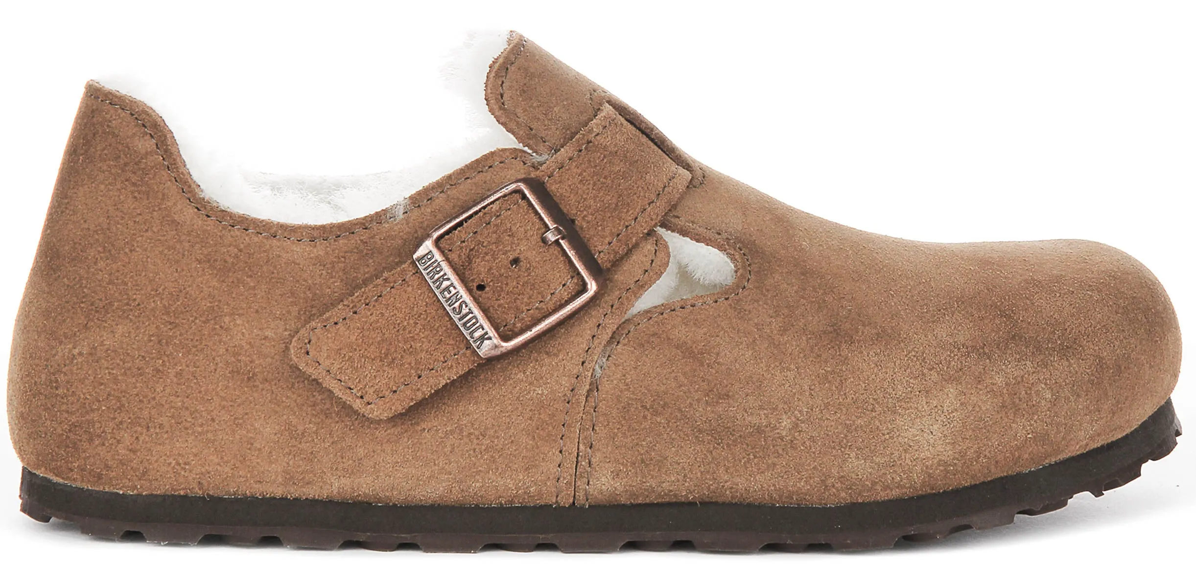 Birkenstock London Shearlin In Brown Suede | Regular Fit