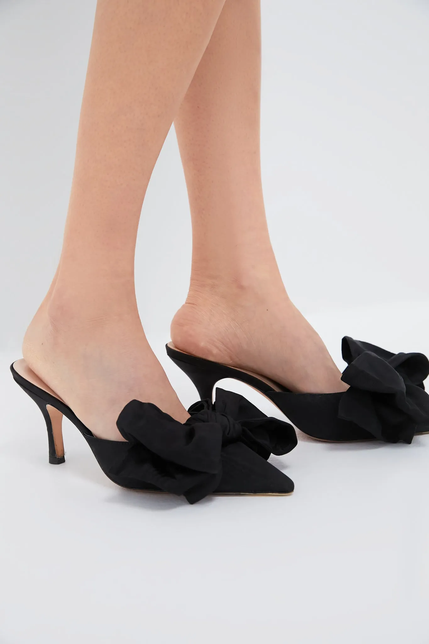 Black Margot Bow Heels