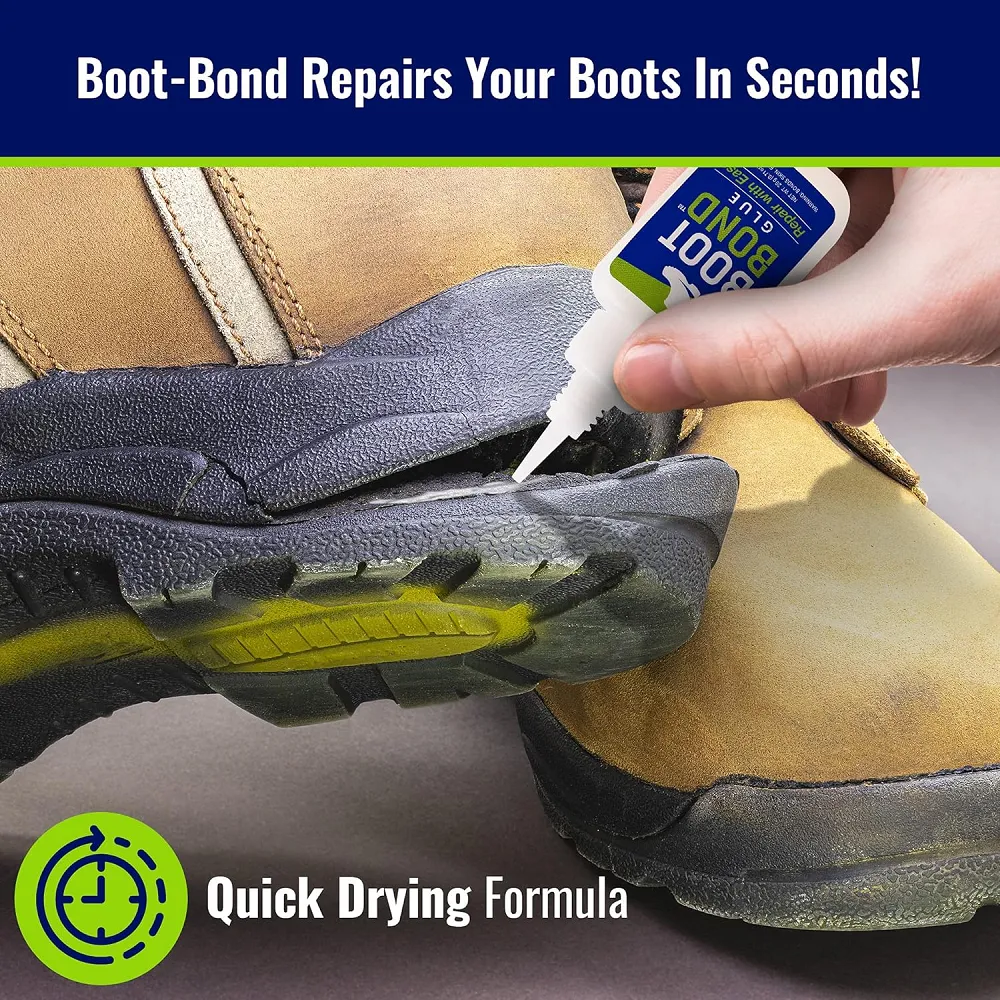 Boot Bond Boot Glue | Quick Dry Boot Repair Formula Works in Seconds | Tough But Flexible Glue Seal