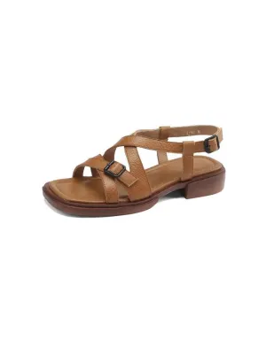 Cross Straps Flat Sandals Slingback