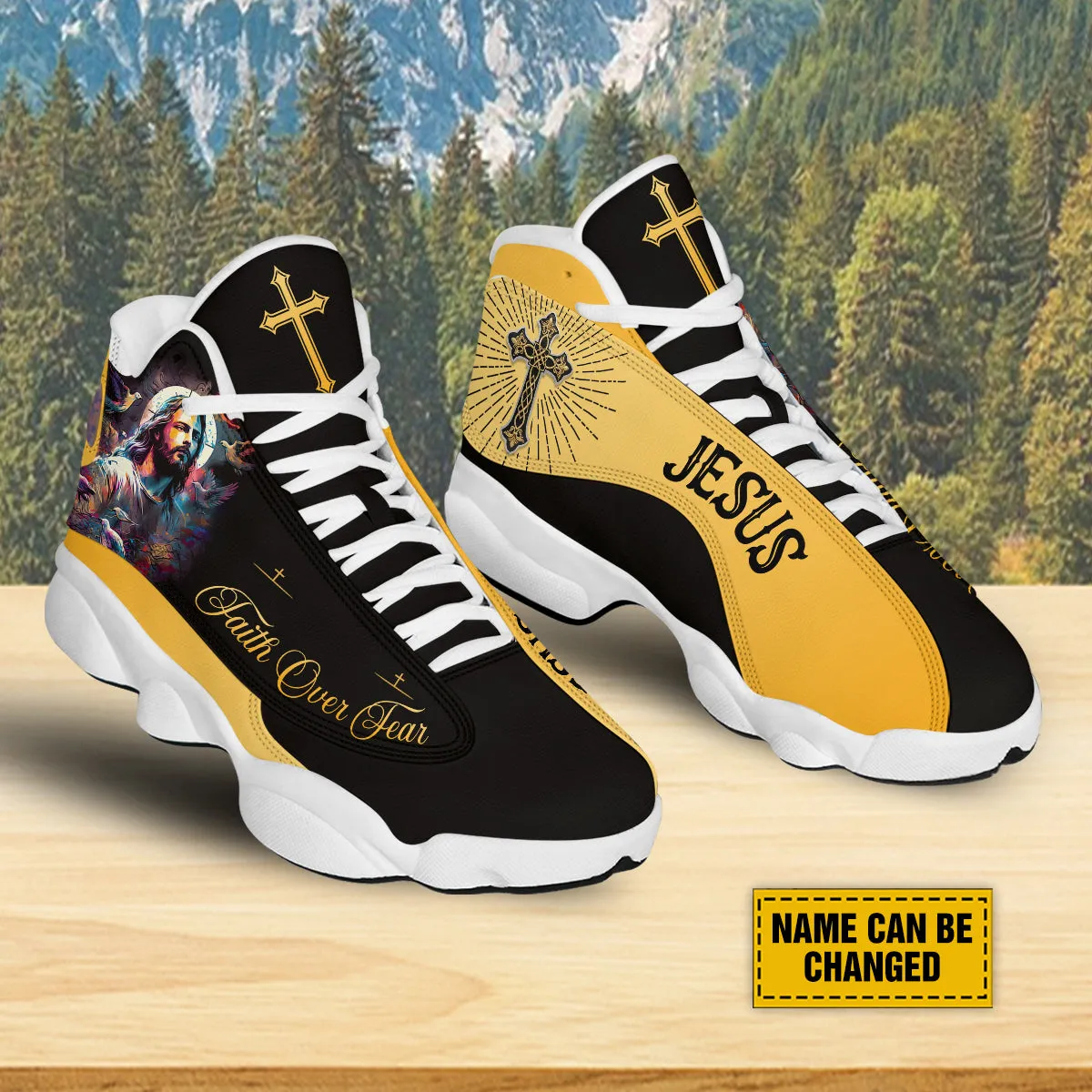 Customized Jesus Portrait Colorful Shoes - Walk By Faith Jesus Christian Personalized Shoes