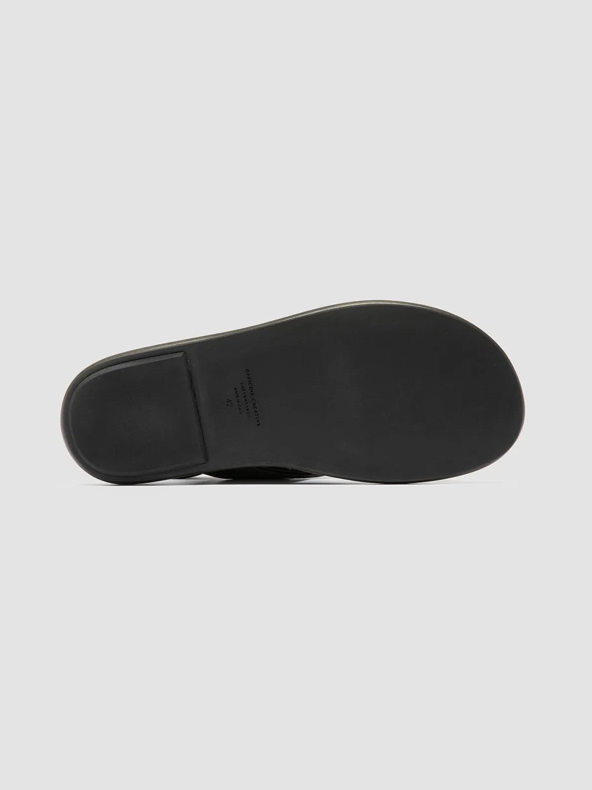 ESTENS 001 - Black Leather Slide Sandals