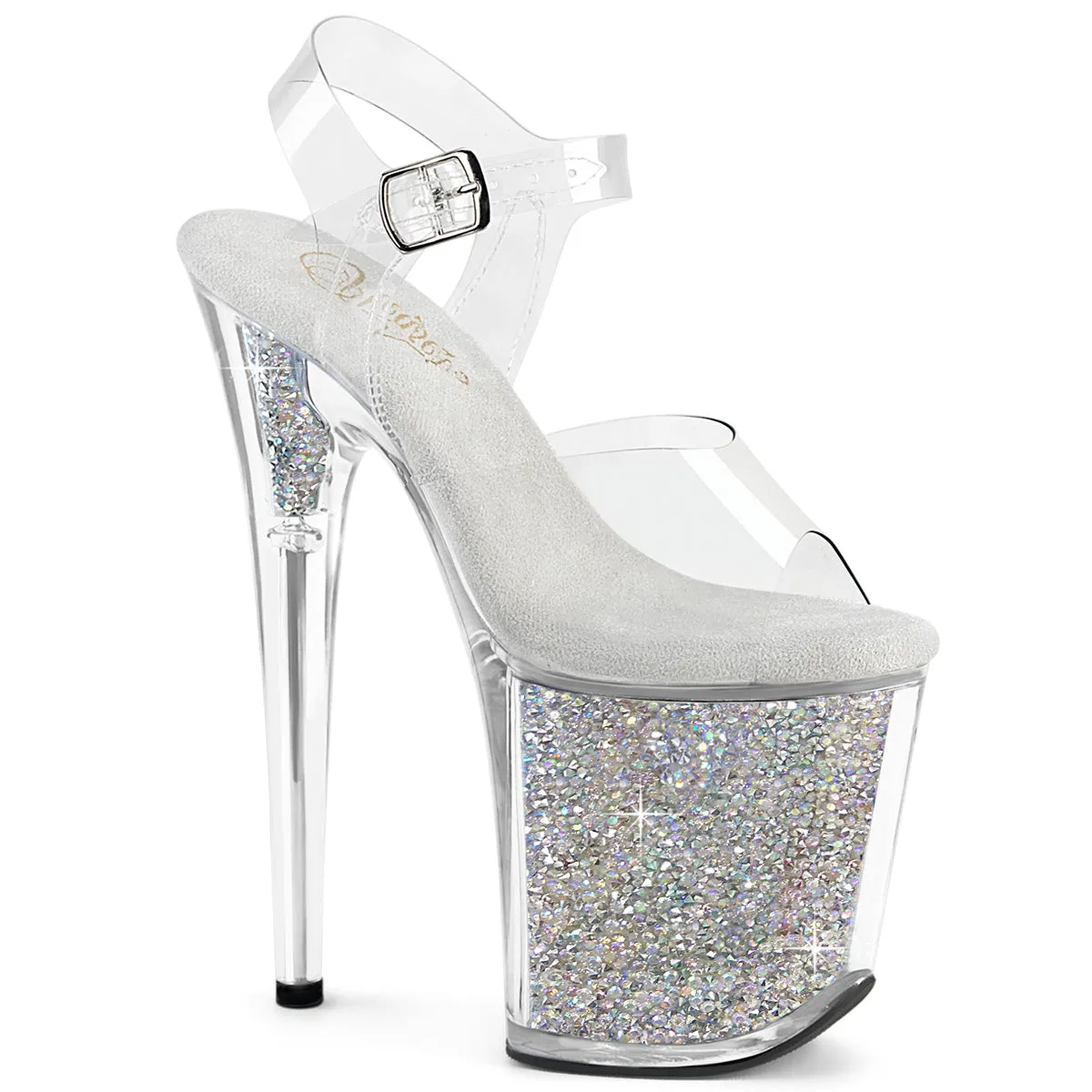 Flamingo-808RSI Clear-Silver AB RS, 8" Heels