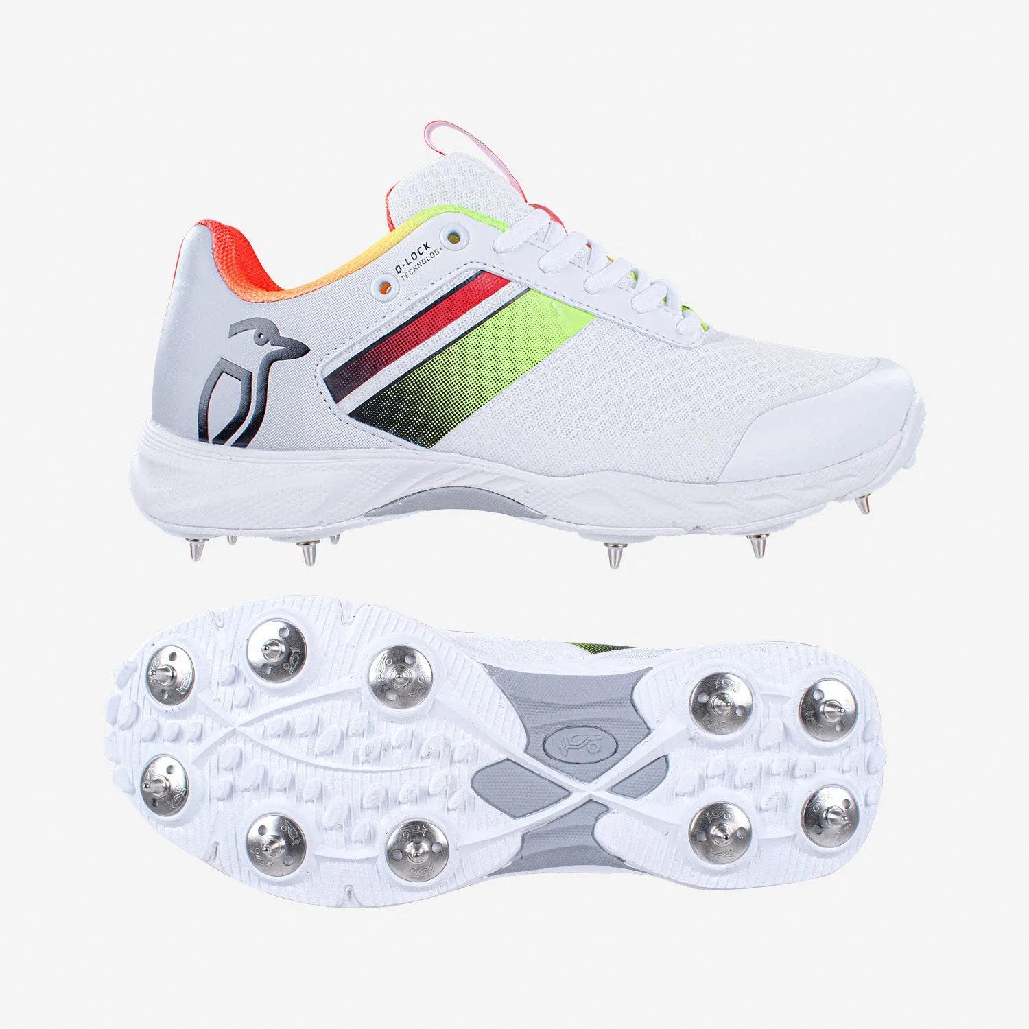 Kookaburra KC 2.0 Spike Cricket Shoes Black/White and Red/White