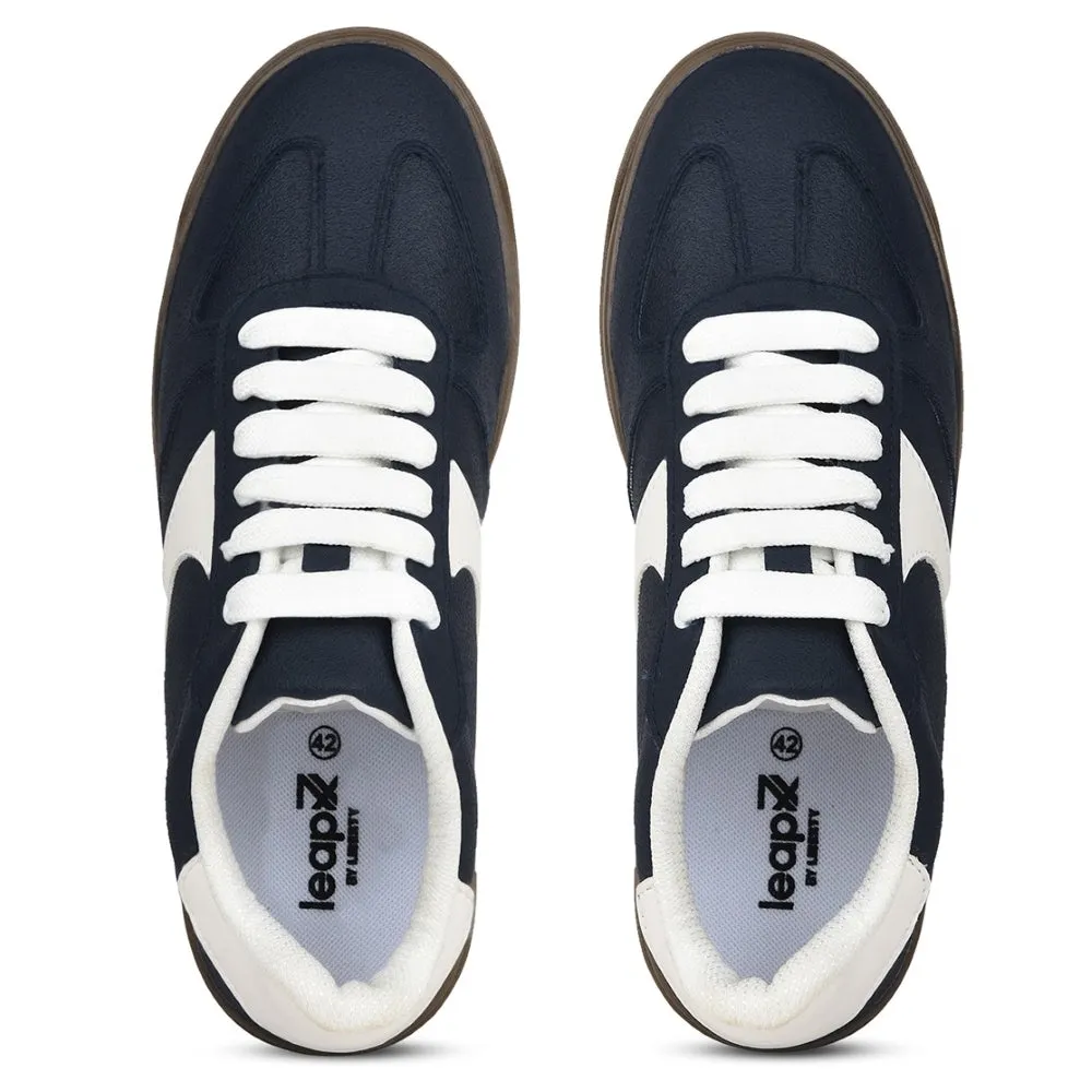 Leap7x Casual Navy Blue Lacing Sneakers For Men SPORTSTAR7 By Liberty