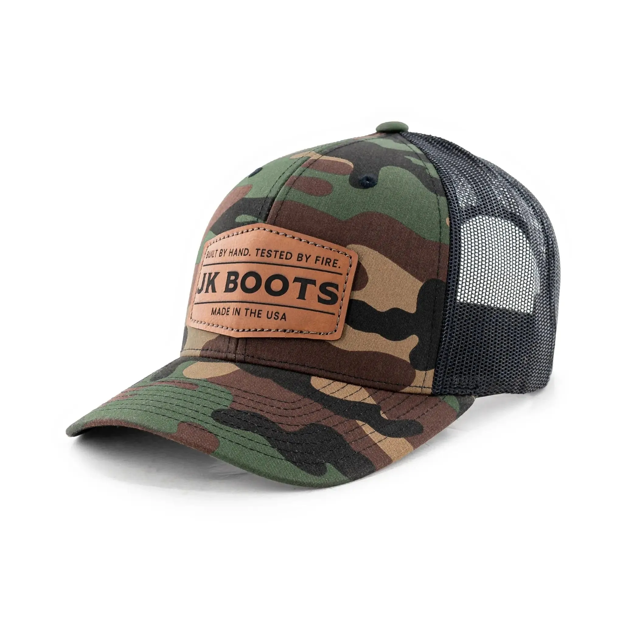 Leather Patch Snapback - Camo