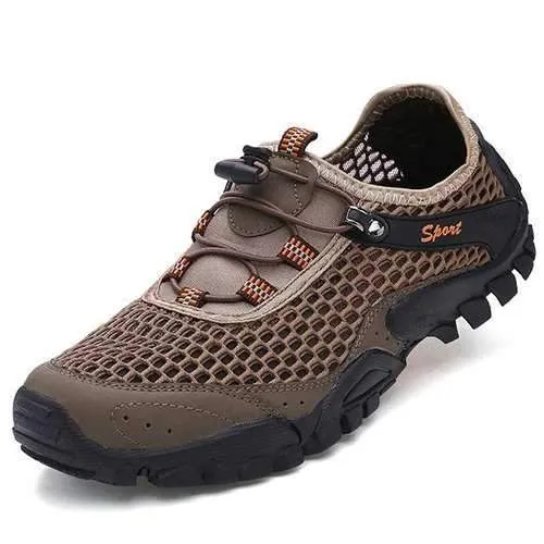 Men Anti Collision Toe Mesh Outdoor Hiking Sneakers