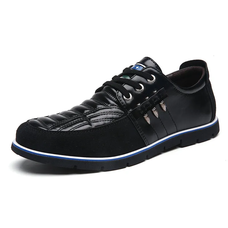 Men Casual Shoes Luxury Driving Flats Sneakers Shoes for Male Fashion Black Brown Leather Lace-up Business Work Office Dress