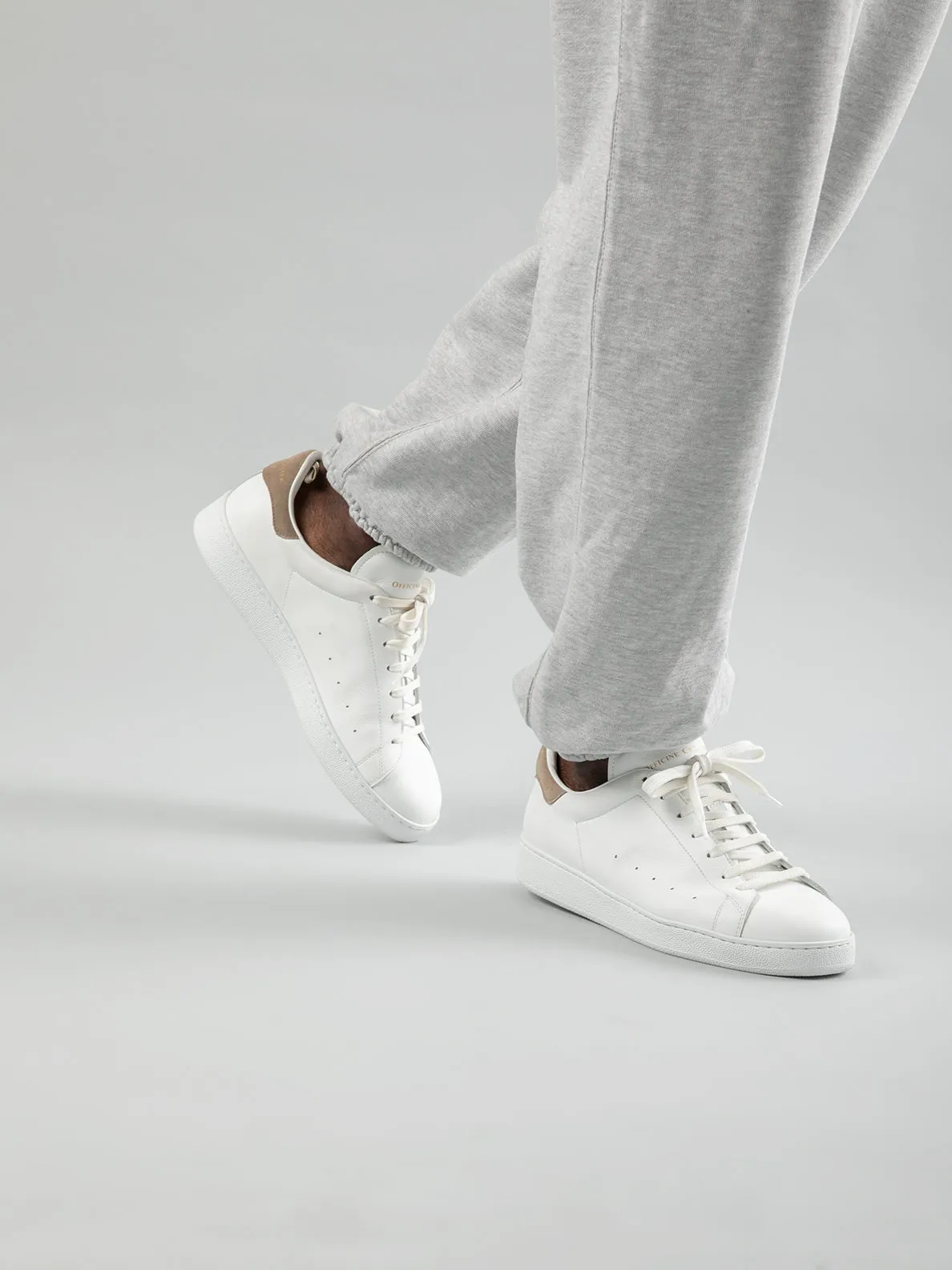 MOWER 002 - White Leather and Suede Low Top Sneakers