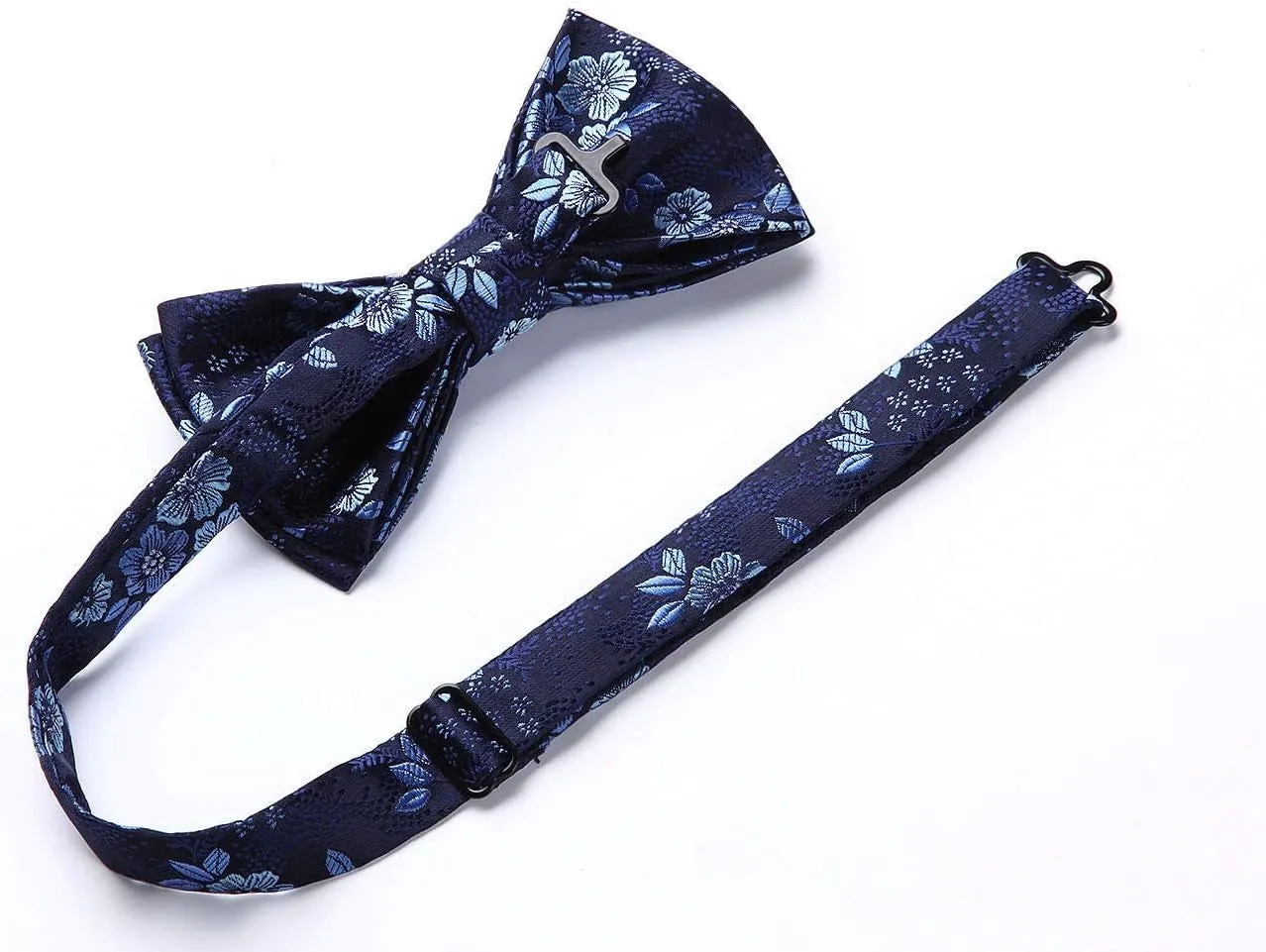 Professional Title: "Men's Pre-Tied Paisley Bow Tie and Pocket Square Set for Wedding Party"