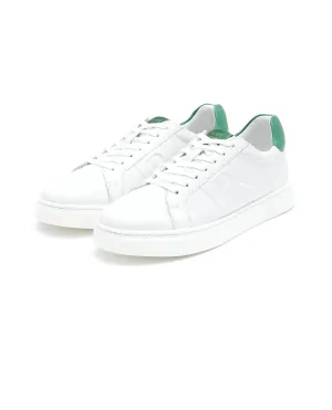 Rare Rabbit Men's Odessa Pro White Genuine Leather Low-Top Lace-up Sneaker Shoes