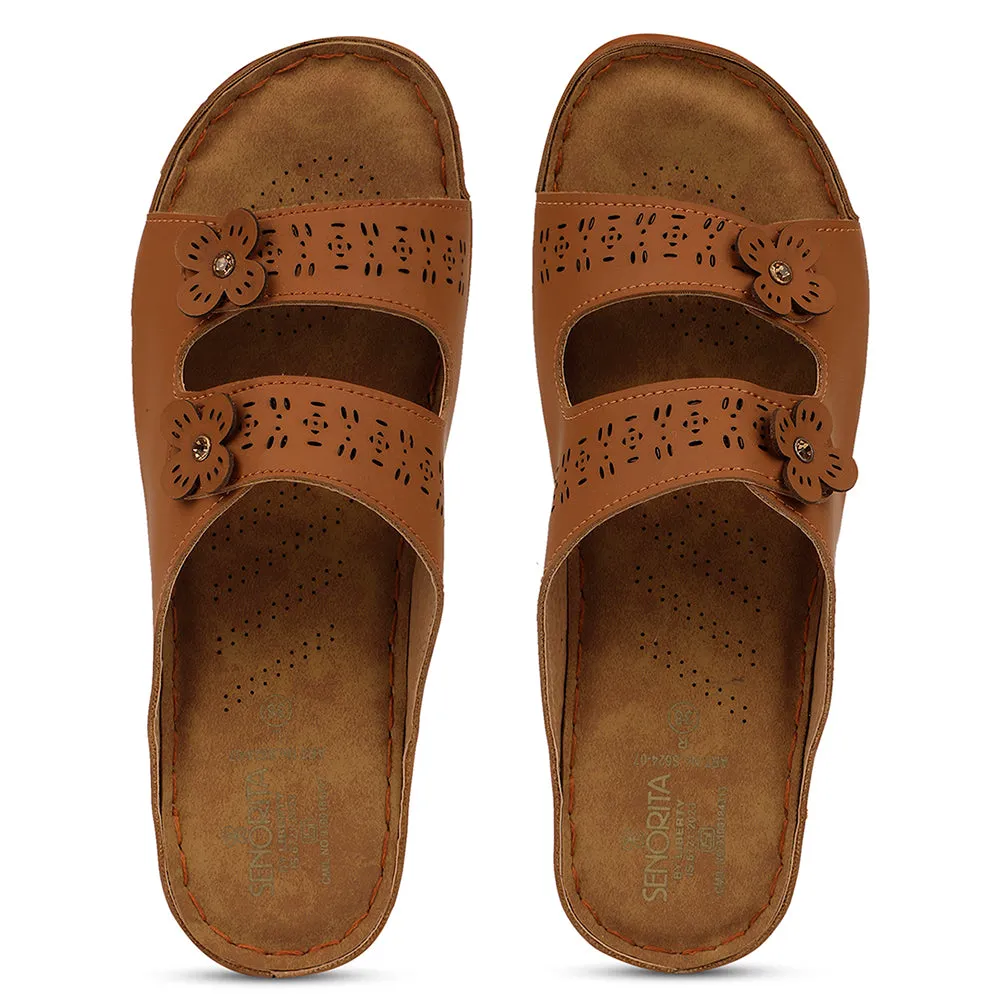 Senorita Casual Tan Slipper For Women S624-07 By Liberty