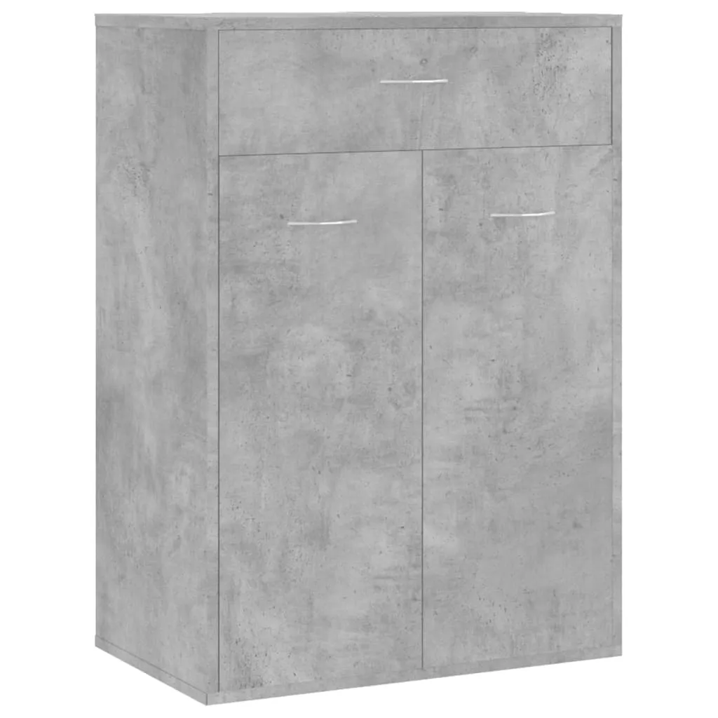 Shoe Cabinet Concrete Grey 60x35x84 cm Engineered Wood