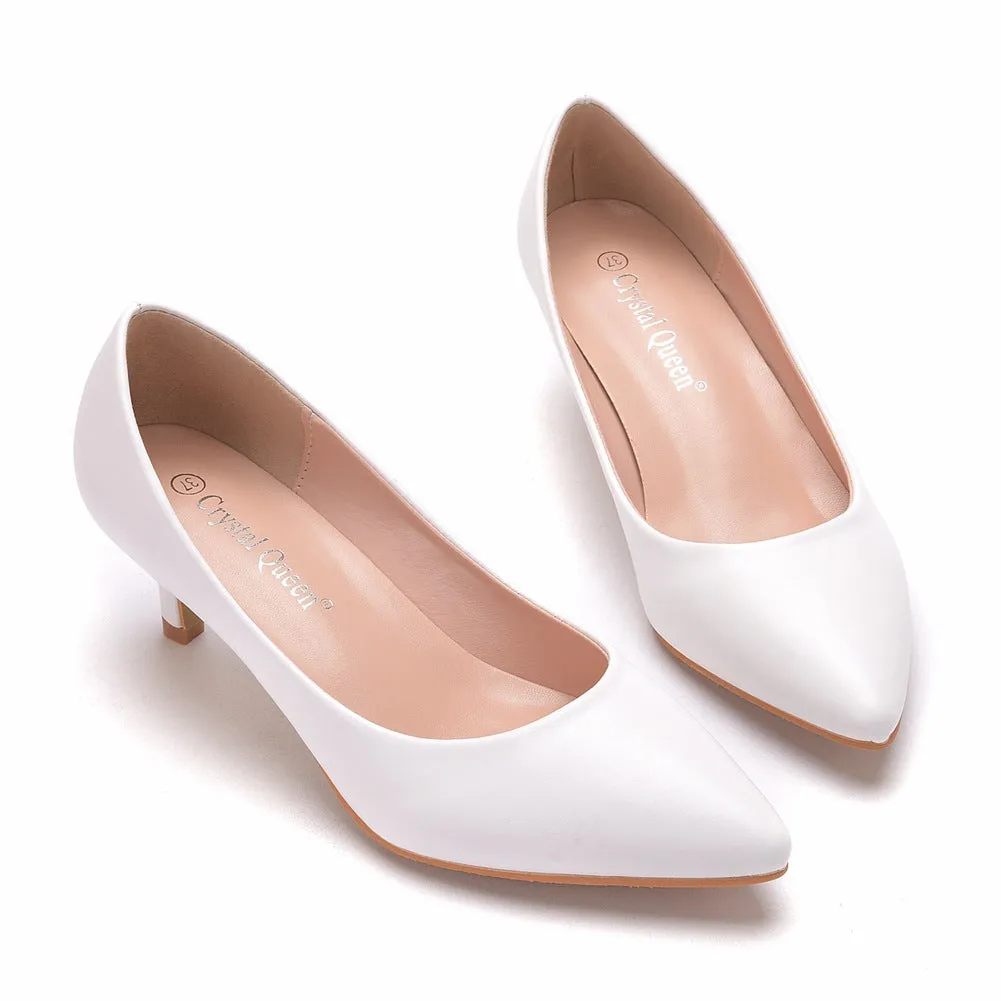 Simple Pointed Toe Kitten Heels Women's Shoes