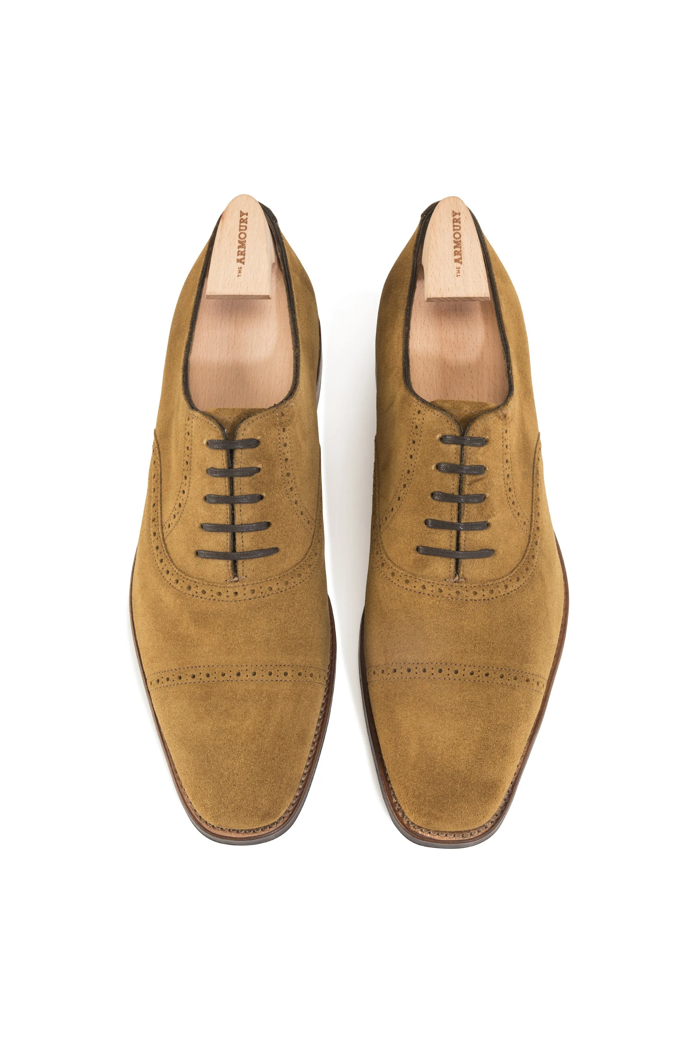 The Armoury Hajime Wyndham Maracca Suede Semi Brogue Shoes *factory seconds*