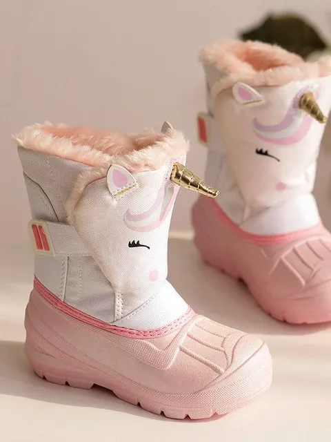 Unicorn Plush Lined Boots by Liv and Mia