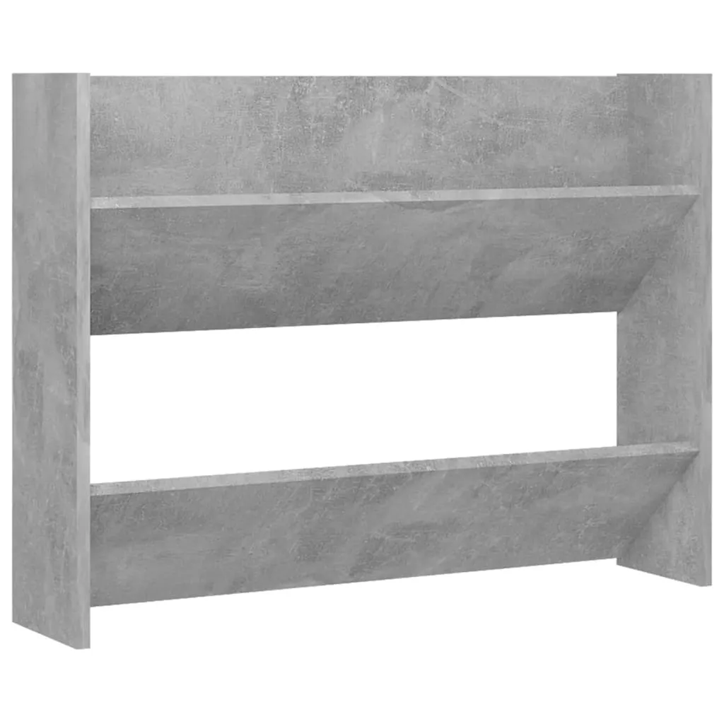 Wall Shoe Cabinet Concrete Grey 80x18x60 cm Chipboard