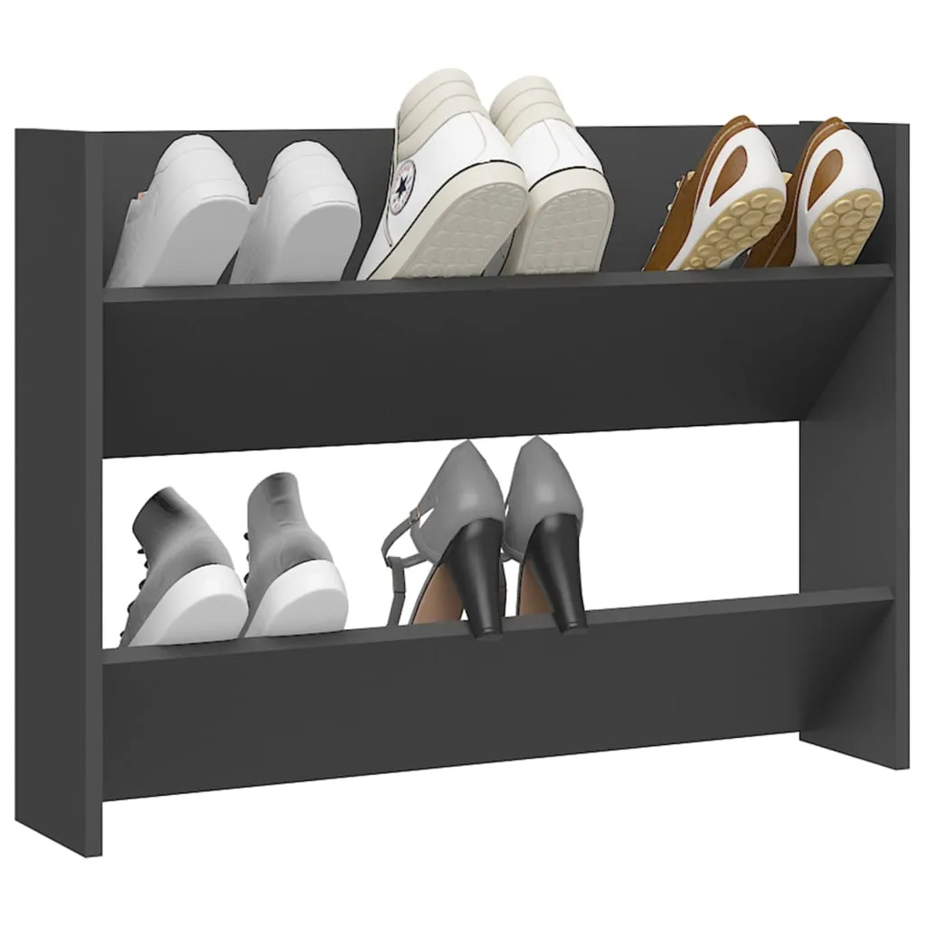 Wall Shoe Cabinet Grey 80x18x60 cm Chipboard