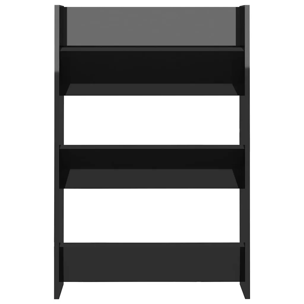 Wall Shoe Cabinet High Gloss Black 60x18x90 cm Chipboard