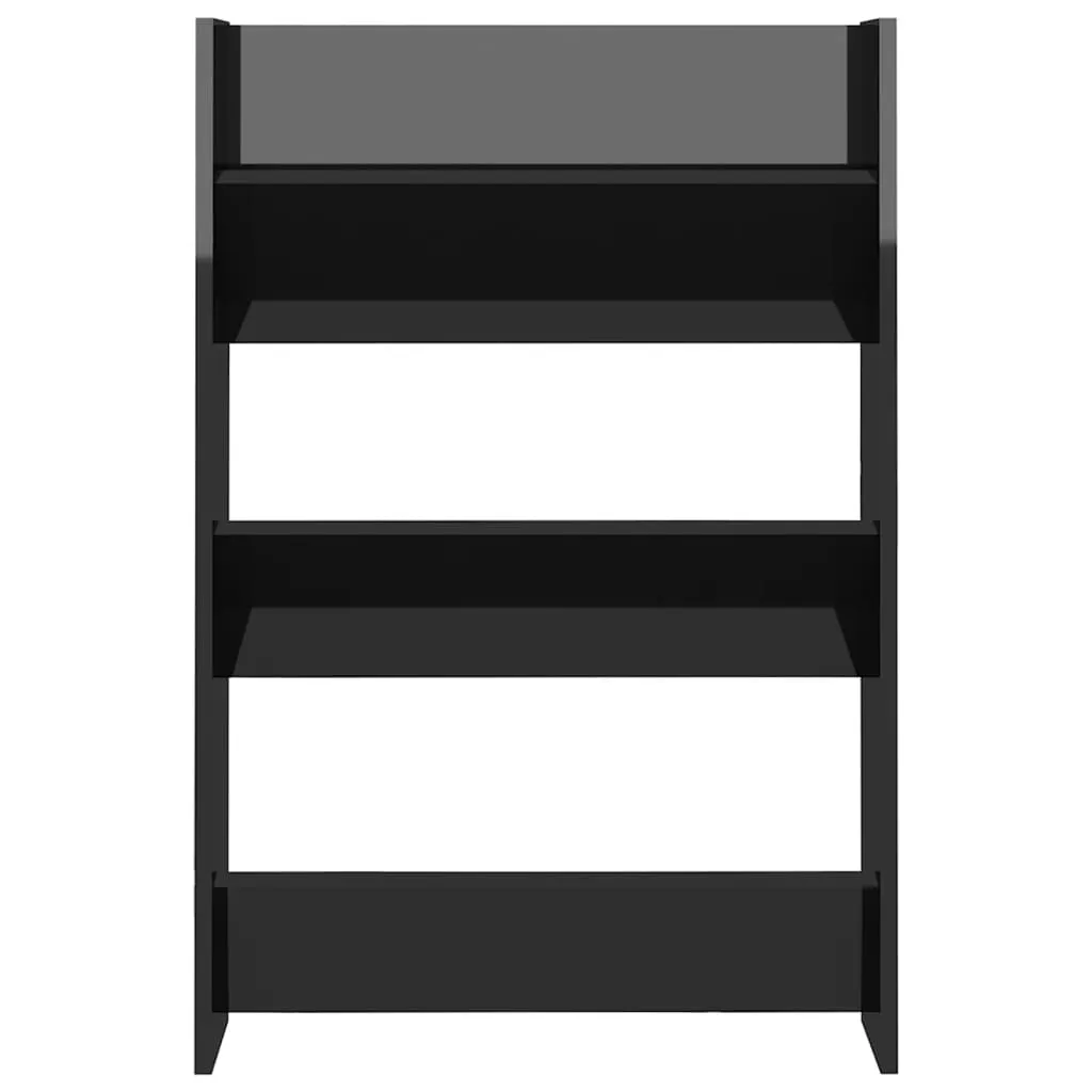 Wall Shoe Cabinet High Gloss Black 60x18x90 cm Chipboard