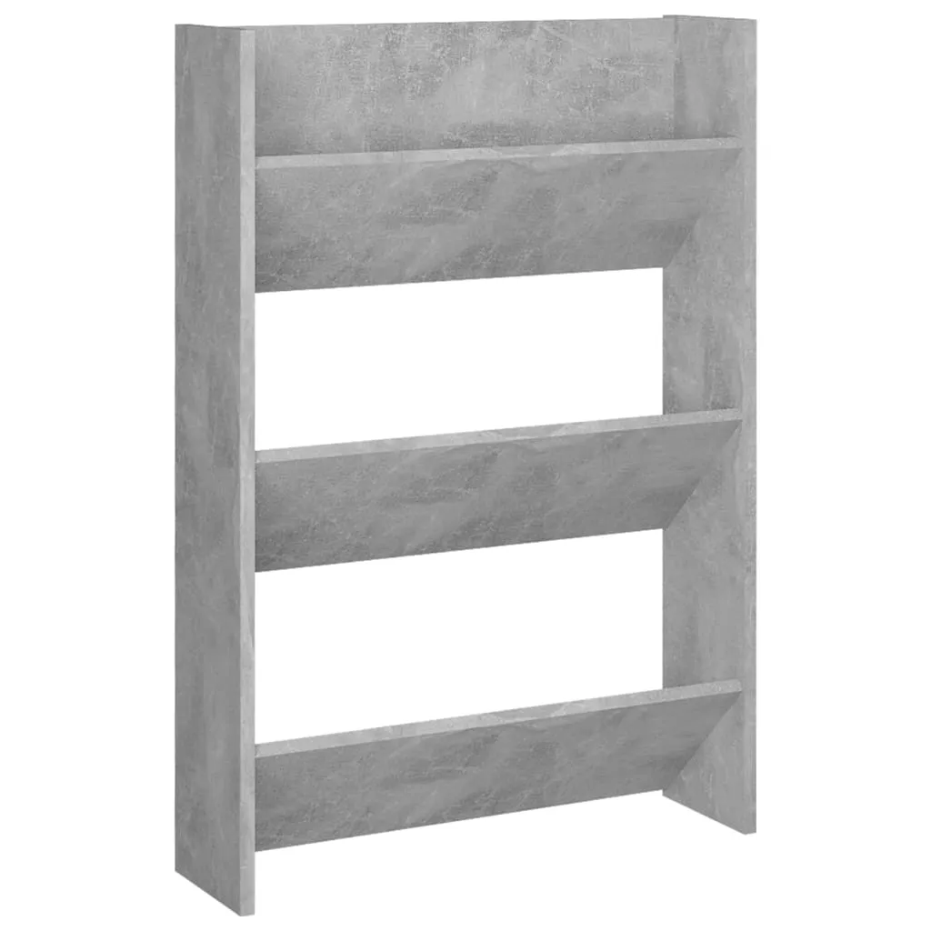 Wall Shoe Cabinets 2 pcs  Concrete Grey 60x18x90 cm Engineered Wood