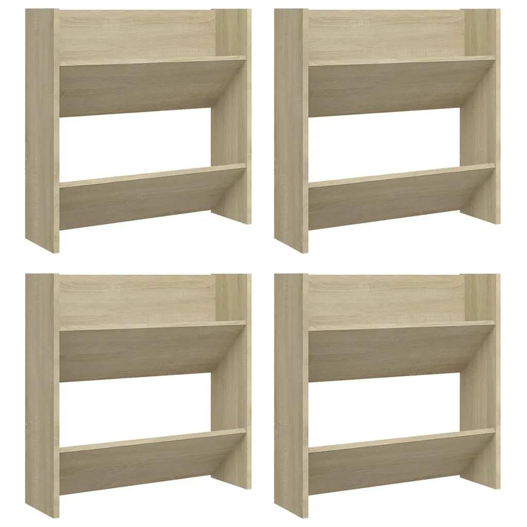 Wall Shoe Cabinets 4 pcs Sonoma Oak 60x18x60 cmChipboard