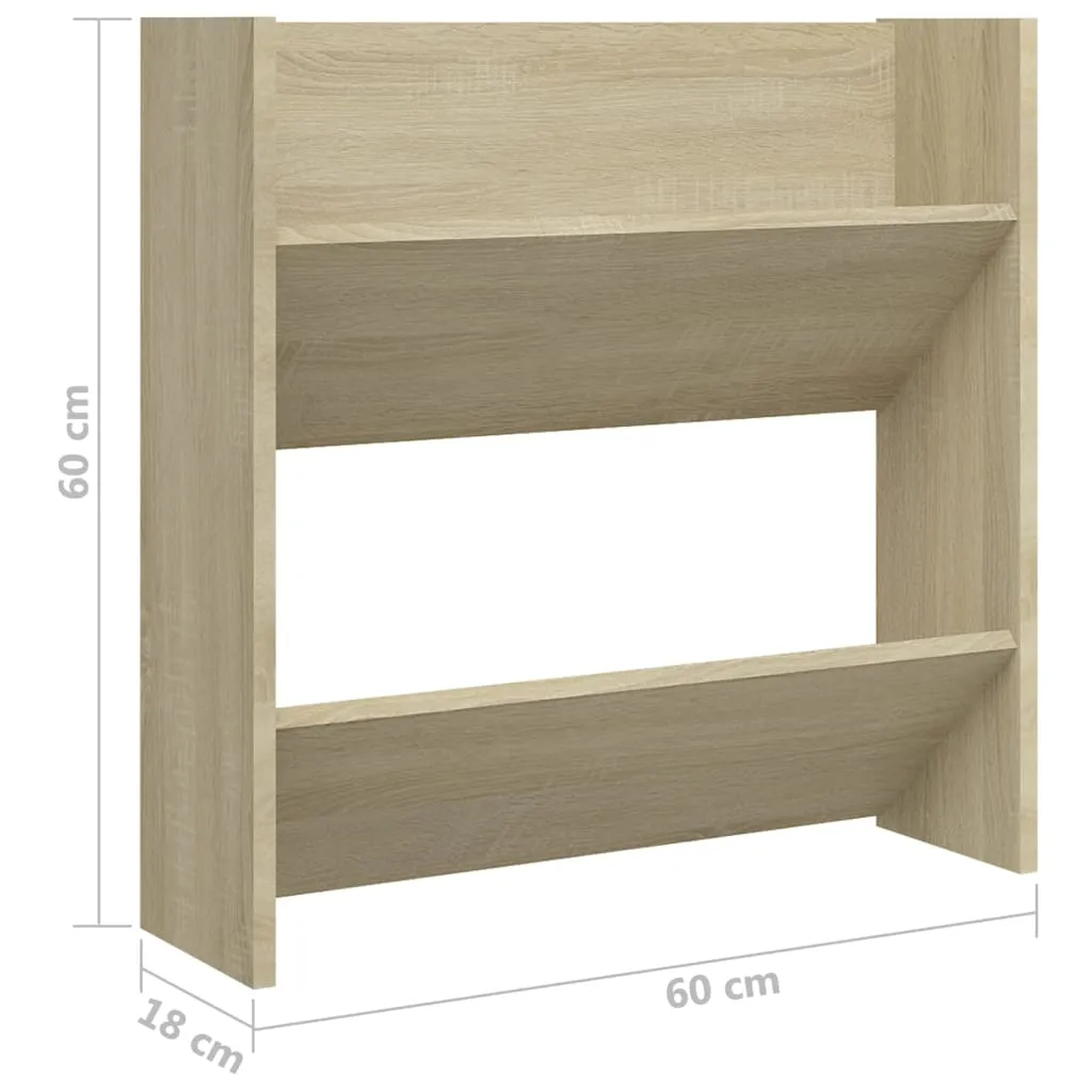 Wall Shoe Cabinets 4 pcs Sonoma Oak 60x18x60 cmChipboard